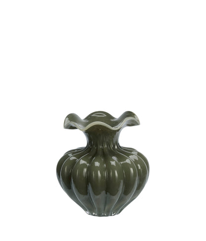 Glass Vase Green Grey